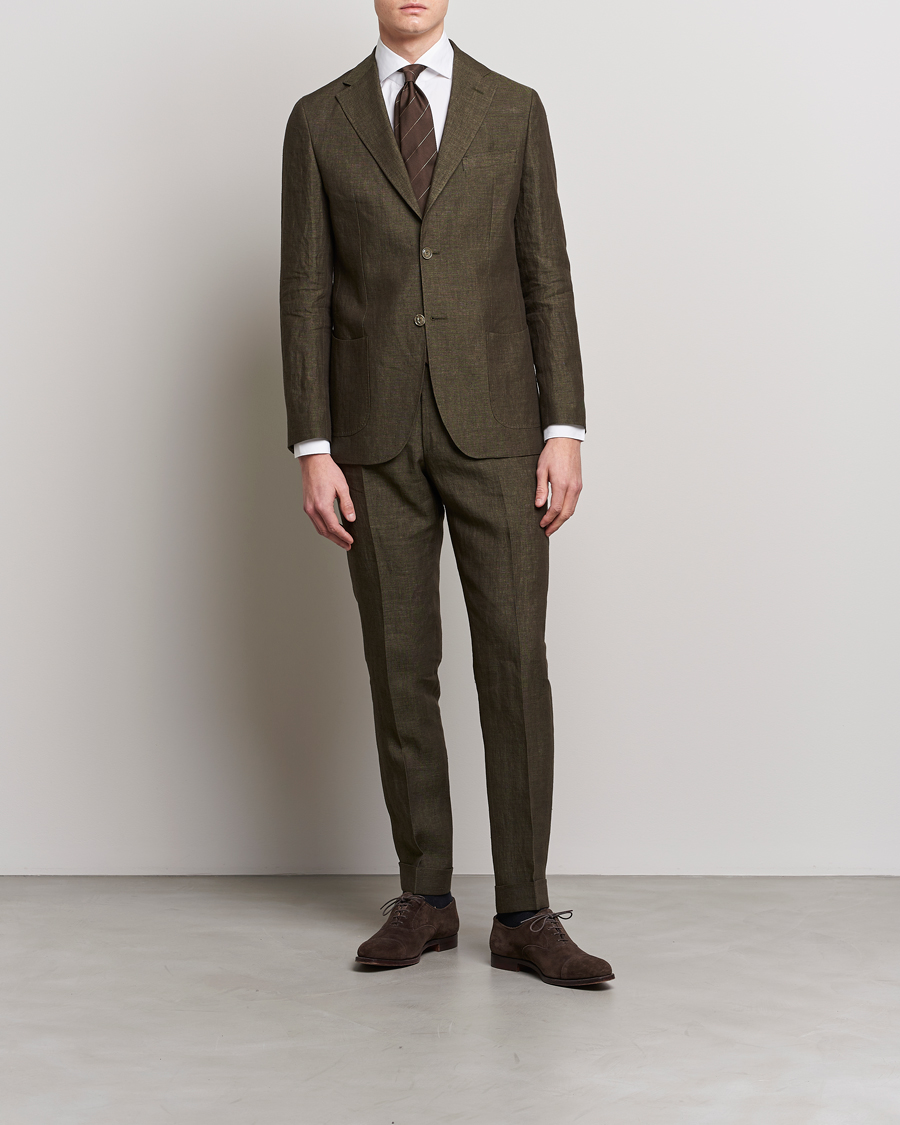 Herren | Hosen | Morris Heritage | Jack Linen Suit Trousers Olive