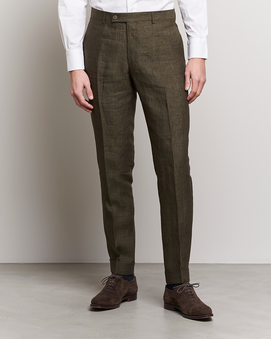 Herren |  | Morris Heritage | Jack Linen Suit Trousers Olive
