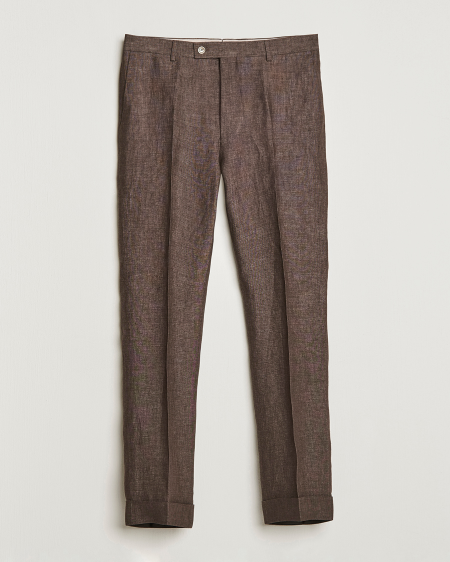 Herren | Hosen | Morris Heritage | Jack Linen Suit Trousers Brown