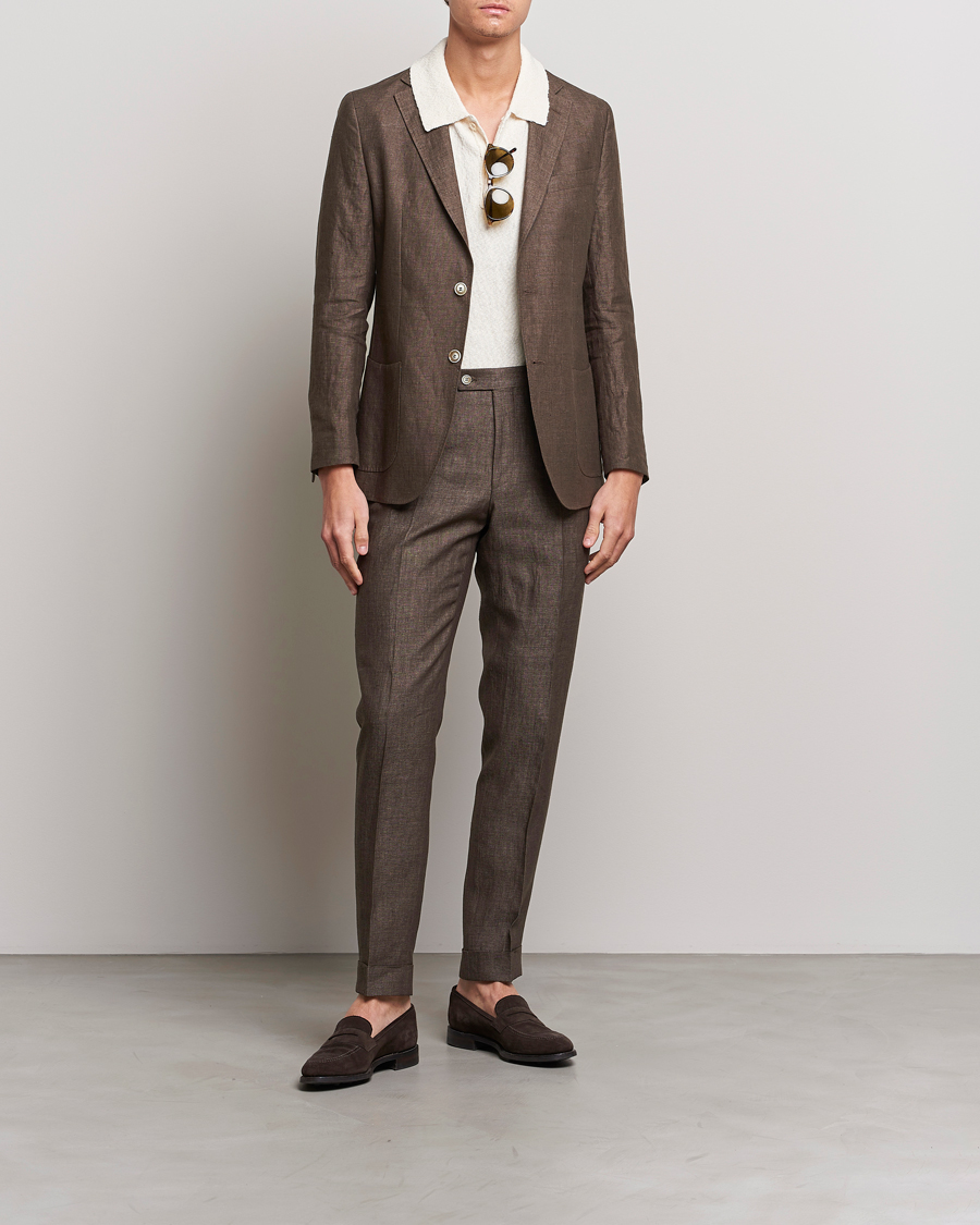 Herren | Hosen | Morris Heritage | Jack Linen Suit Trousers Brown