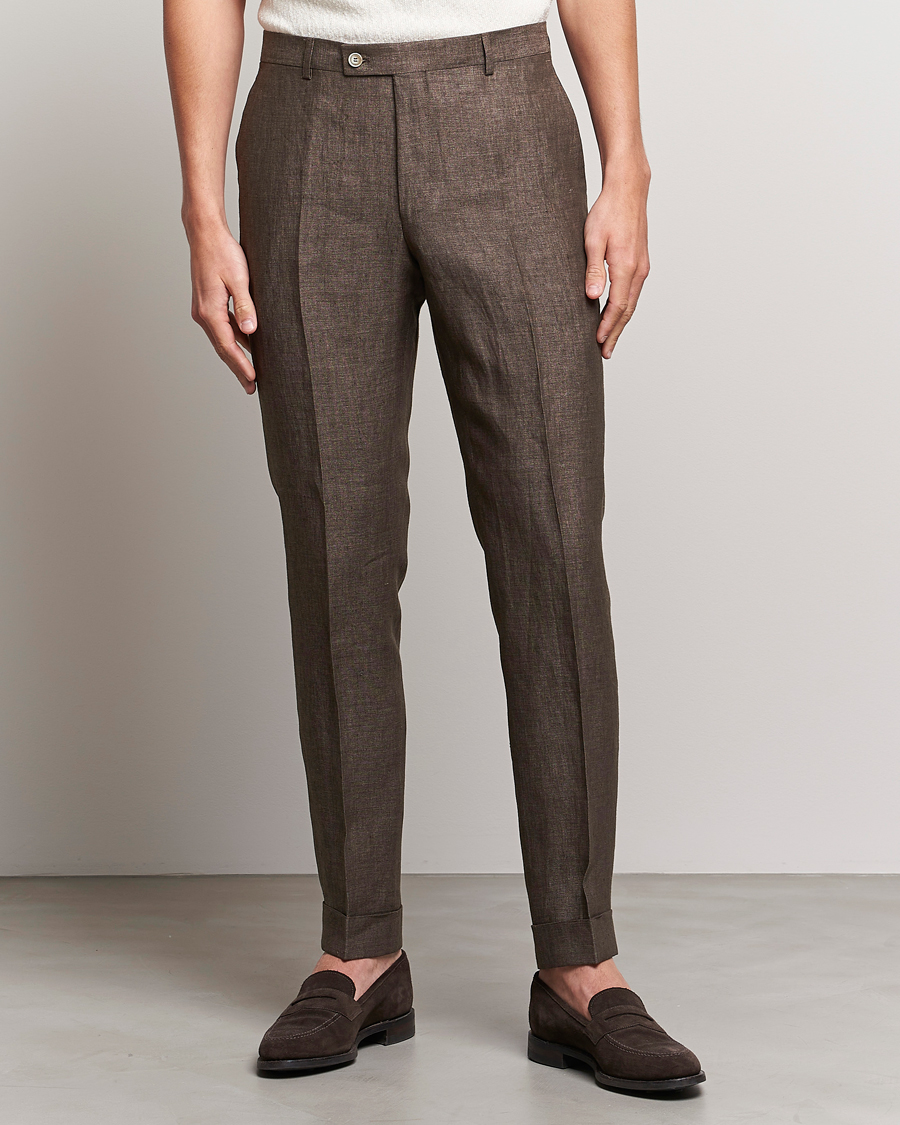 Herren | Hosen | Morris Heritage | Jack Linen Suit Trousers Brown