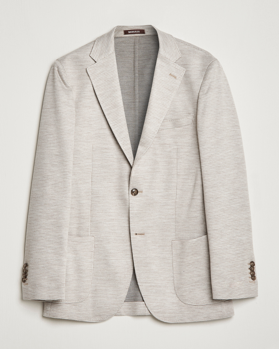 Herren | Sakkos | Morris Heritage | Mike Dogtooth Jersey Blazer Beige