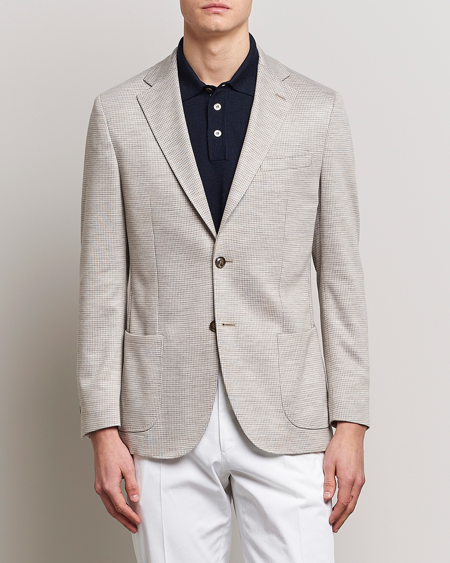 Herren | Sakkos | Morris Heritage | Mike Dogtooth Jersey Blazer Beige