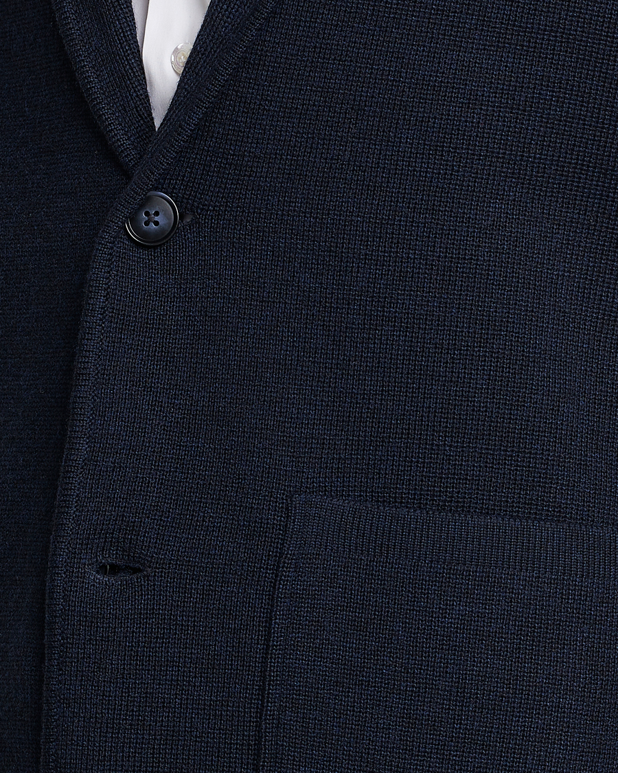Herren | Sakkos | Morris Heritage | Knitted Wool Blazer Navy