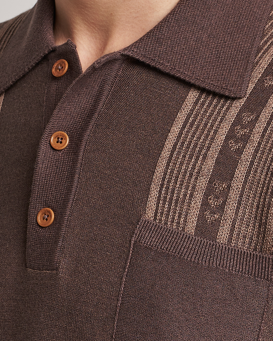 Herren | Poloshirts | Nudie Jeans | Frippe Knitted Polo Brown
