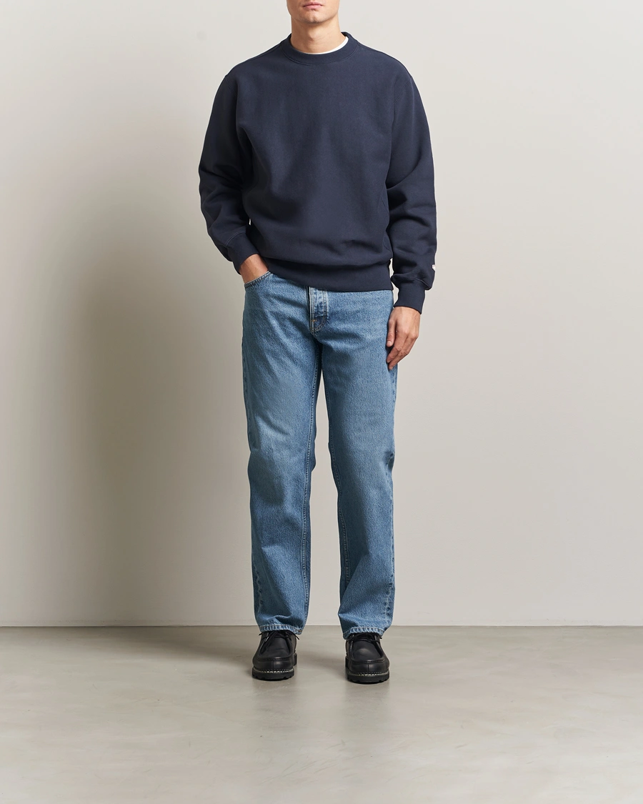 Herren | Pullover | Nudie Jeans | Hasse Crew Neck Sweatshirt Navy