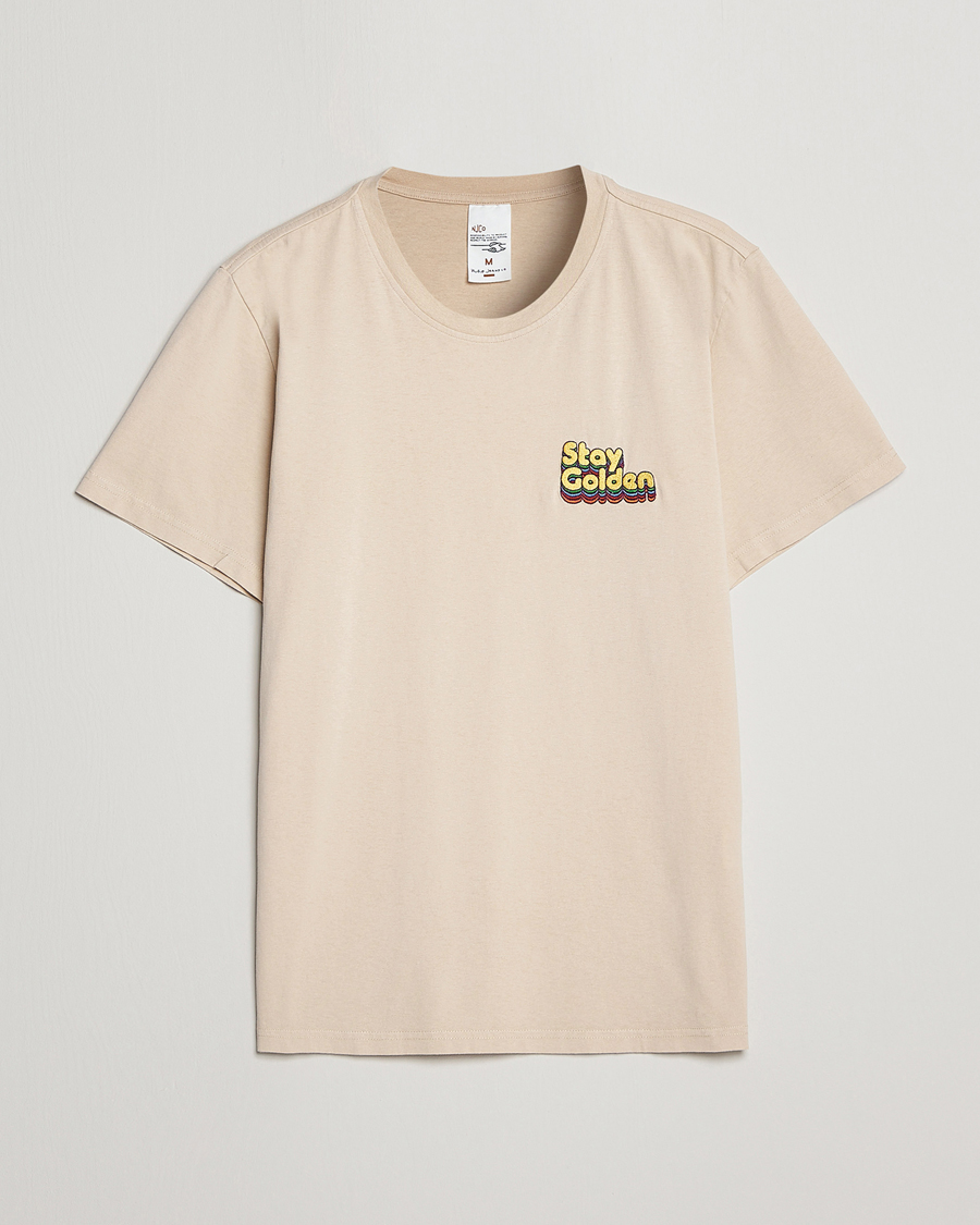 Herren | T-Shirts | Nudie Jeans | Roy Logo Crew Neck T-Shirt Cream