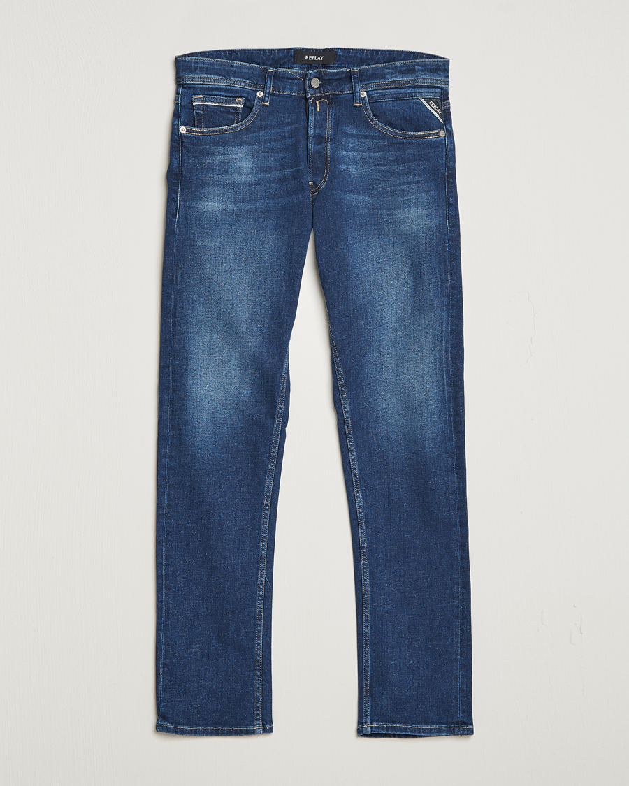 Herren | Jeans | Replay | Grover Straight Fit Stretch Jeans Dark Blue