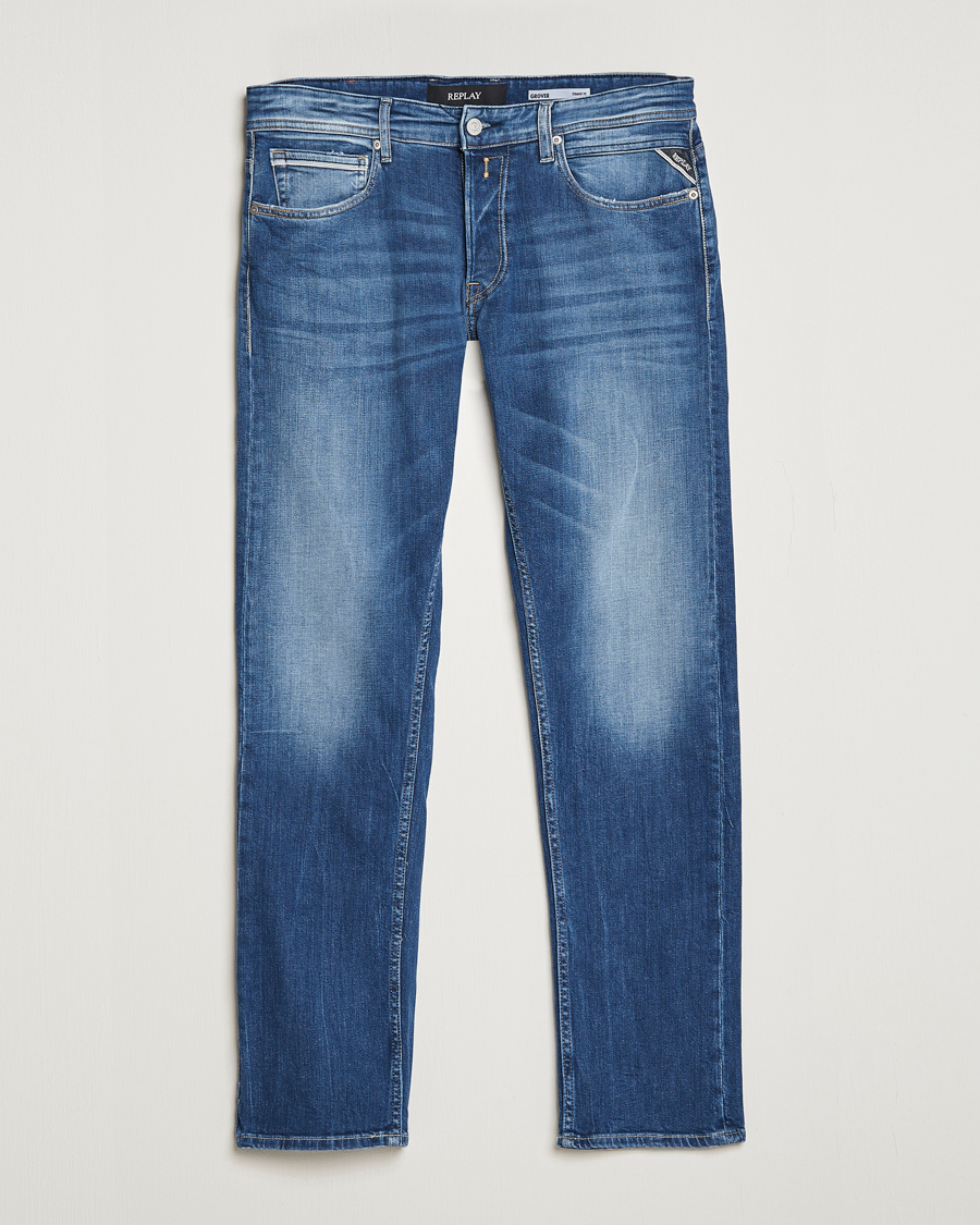 Herren | Jeans | Replay | Grover Straight Fit Stretch Jeans Medium Blue