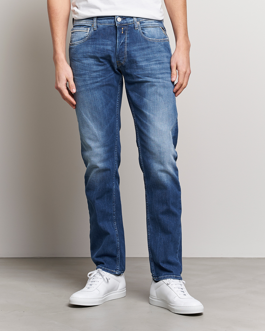 Herren |  | Replay | Grover Straight Fit Stretch Jeans Medium Blue