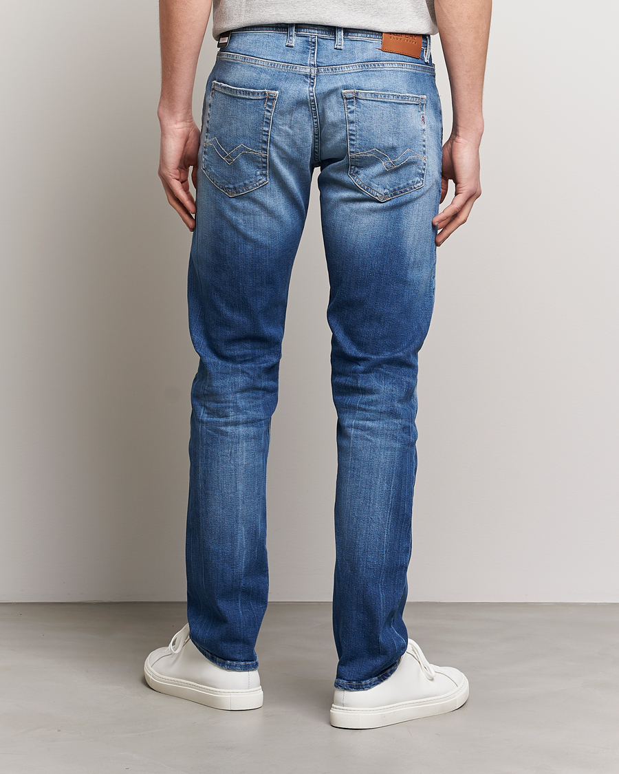 Herren | Jeans | Replay | Grover Straight Fit Stretch Shredded Jeans Blue