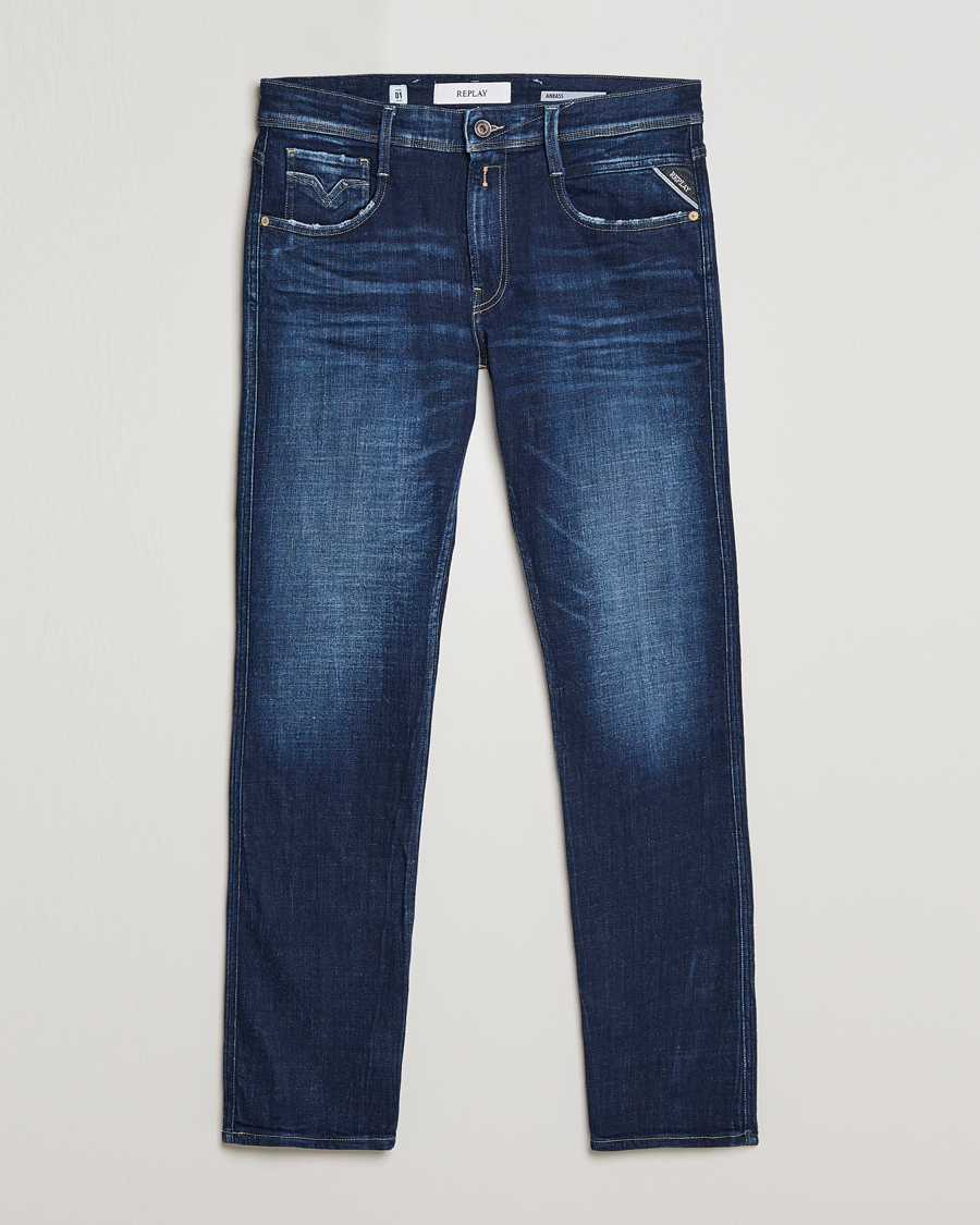 Herren | Jeans | Replay | Anbass Power Stretch 1 Year Wash Jeans Dark Blue