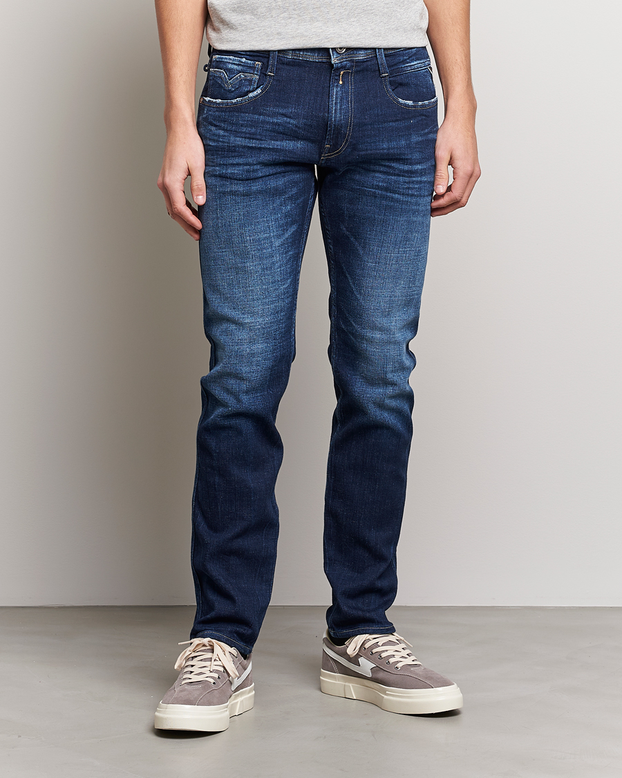 Herren | Jeans | Replay | Anbass Power Stretch 1 Year Wash Jeans Dark Blue