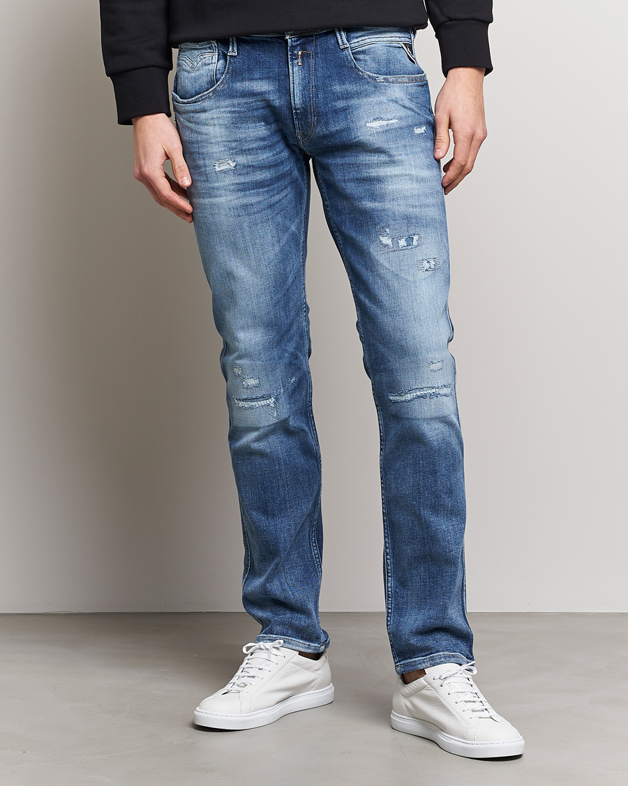 Herren | Jeans | Replay | Anbass Power Stretch 10 Year Wash Jeans Medium Blue