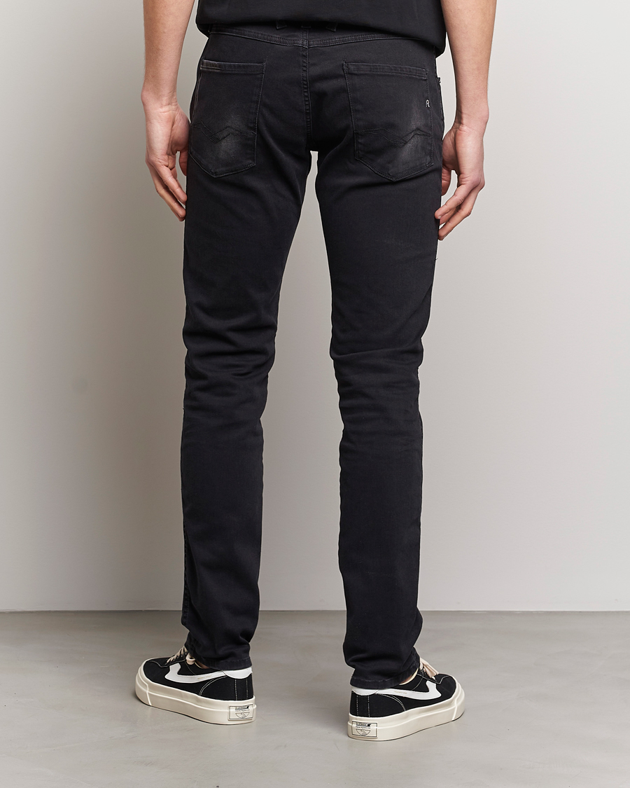 Herren | Jeans | Replay | Anbass Hyperflex Recyceled 360 Jeans Washed Black