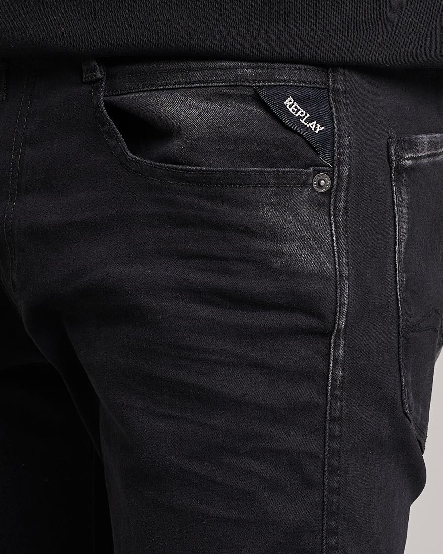 Herren | Jeans | Replay | Anbass Hyperflex Recyceled 360 Jeans Washed Black