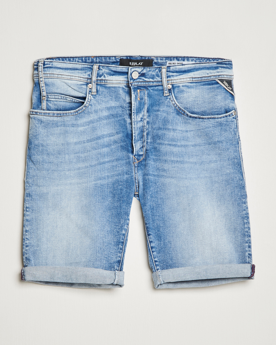 Herren | Shorts | Replay | RBJ901 Super Stretch Bio Denim Shorts Light Blue