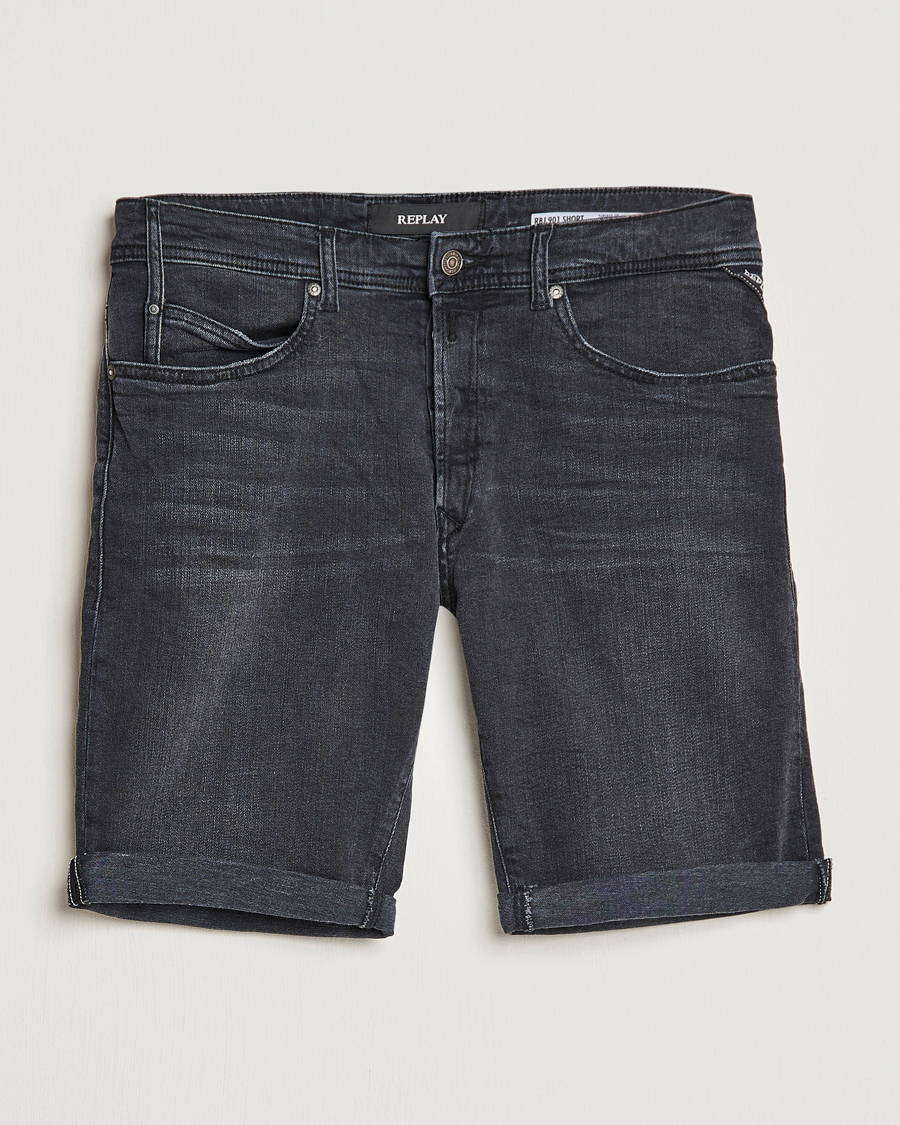 Herren | Shorts | Replay | RBJ901 Super Stretch Bio Denim Shorts Washed Black