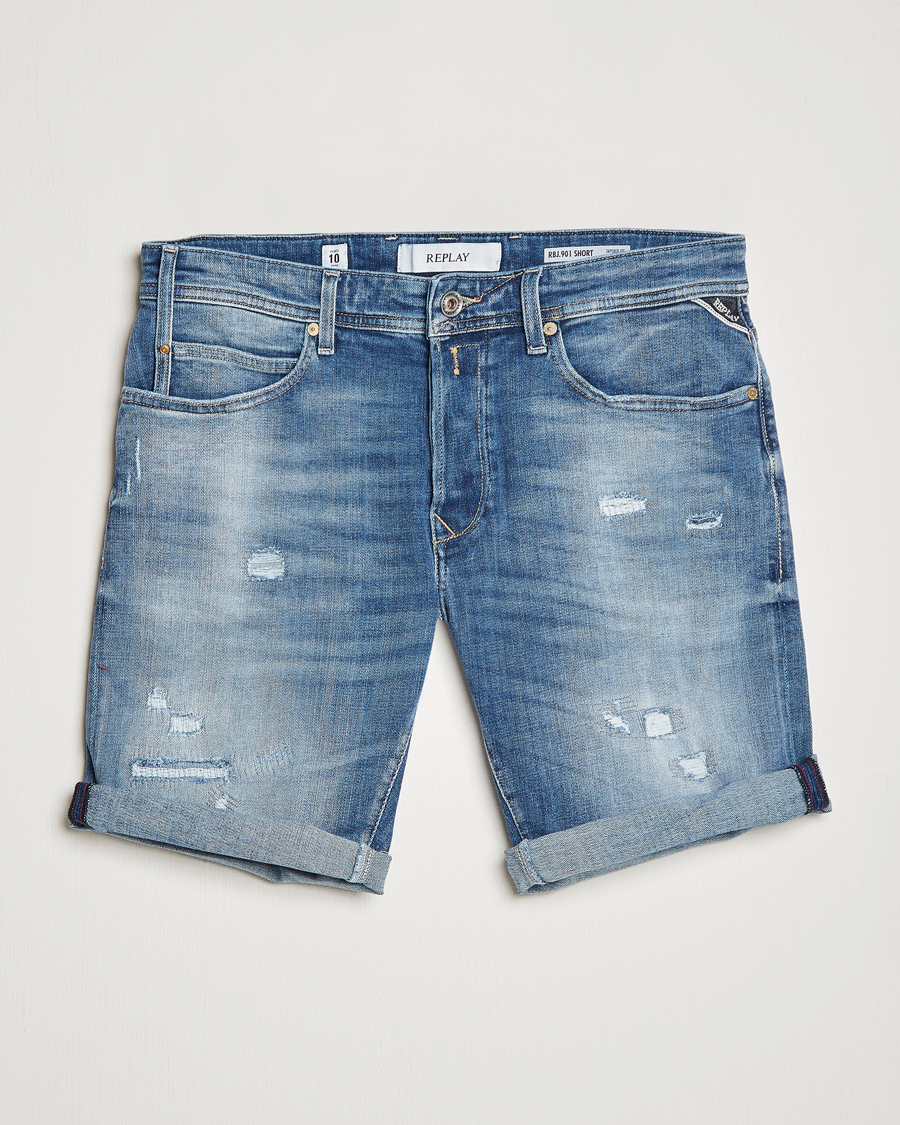 Herren | Shorts | Replay | RBJ901 Stretch 5 Year Wash Denim Shorts Medium Blue
