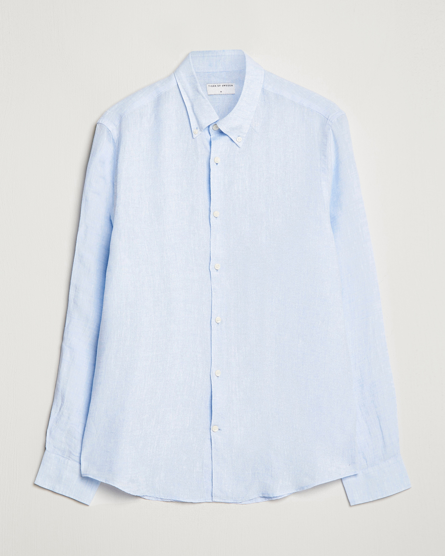 Herren | Hemden | Tiger of Sweden | Sankt Linen Shirt Light Blue