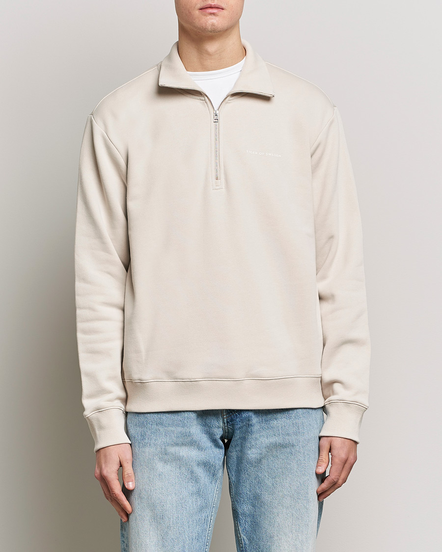 Herren |  | Tiger of Sweden | Marlon Half Zip Sweater Light Ivory