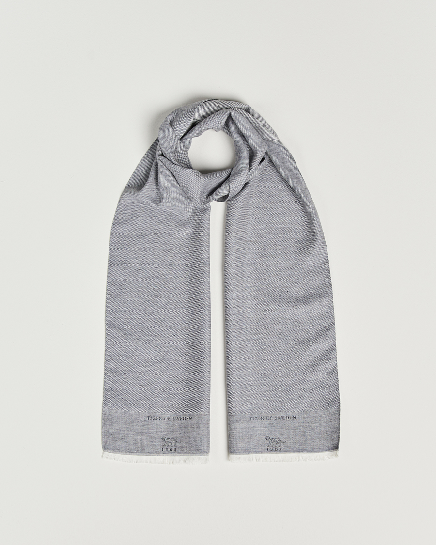 Herren | Tiger of Sweden Salvor Wool Silk Scarf Grey Shadow | Tiger of Sweden | Salvor Wool Silk Scarf Grey Shadow