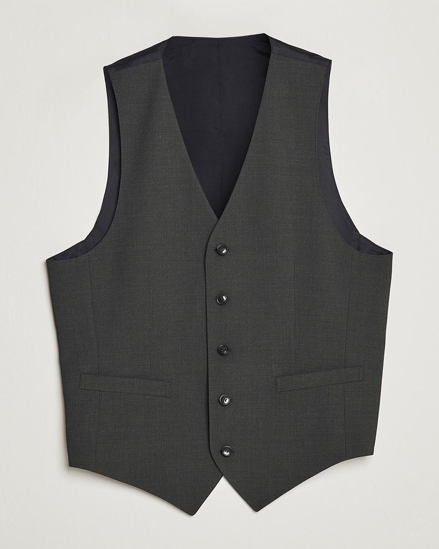 Herren | Westen | Tiger of Sweden | Wayde Wool Travel Waistcoat Olive Extreme
