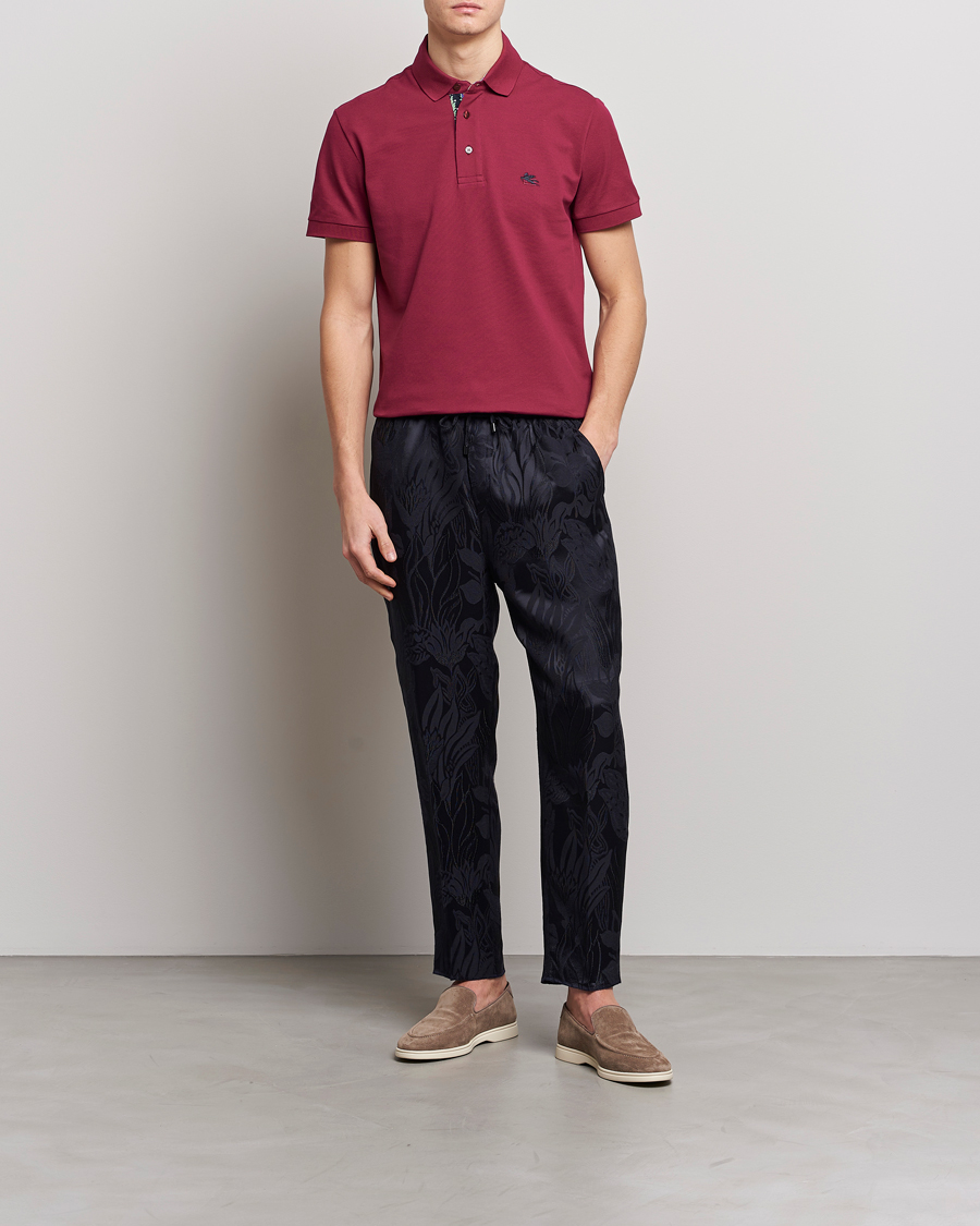 Herren | Poloshirt | Etro | Short Sleeve Contrast Paisley Polo Rosa