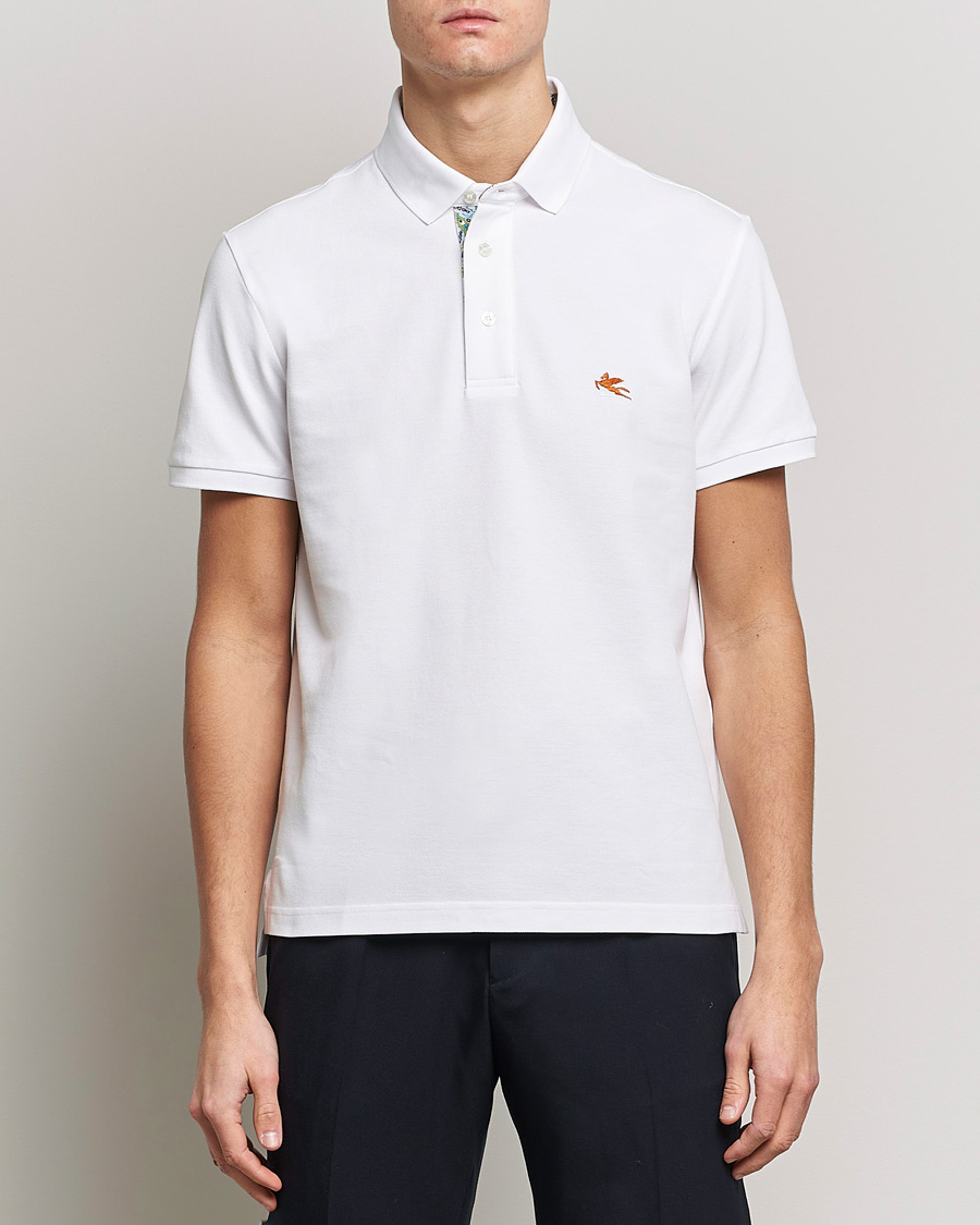 Herren | | Etro | Short Sleeve Contrast Paisley Polo White