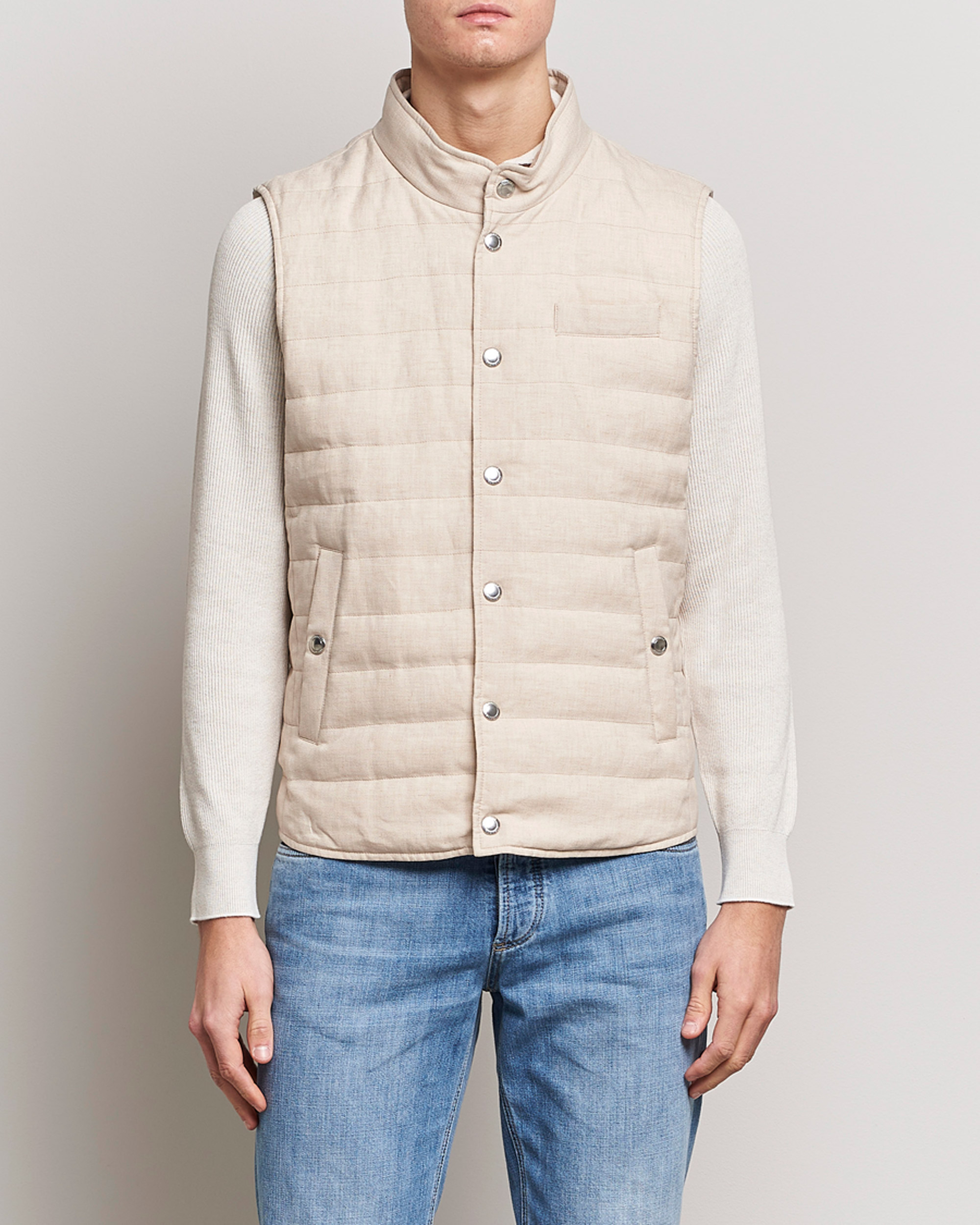 Herren |  | Brunello Cucinelli | Cotton/Linen Gilet Light Beige