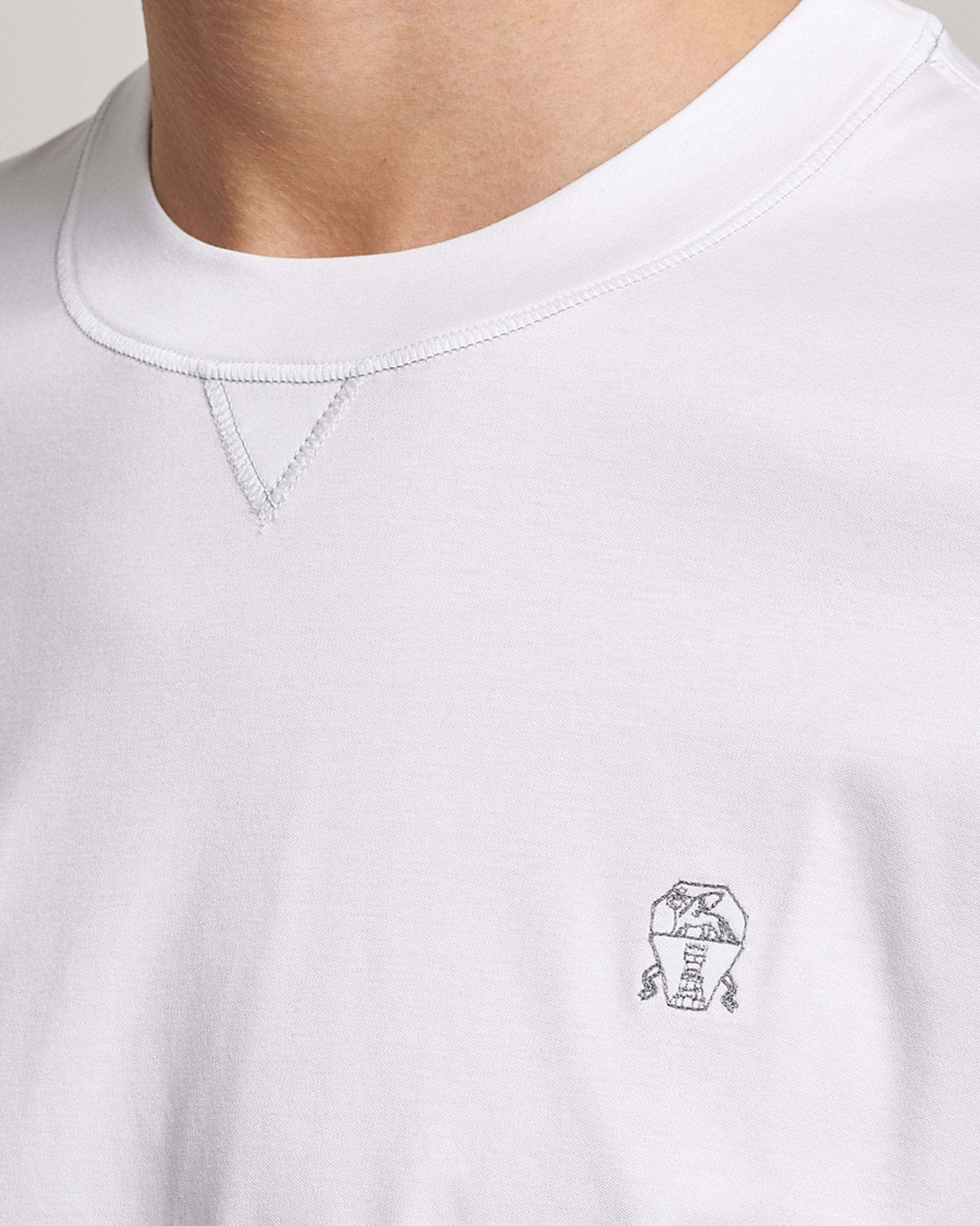 Herren | T-Shirts | Brunello Cucinelli | Short Sleeve Logo T-shirt White