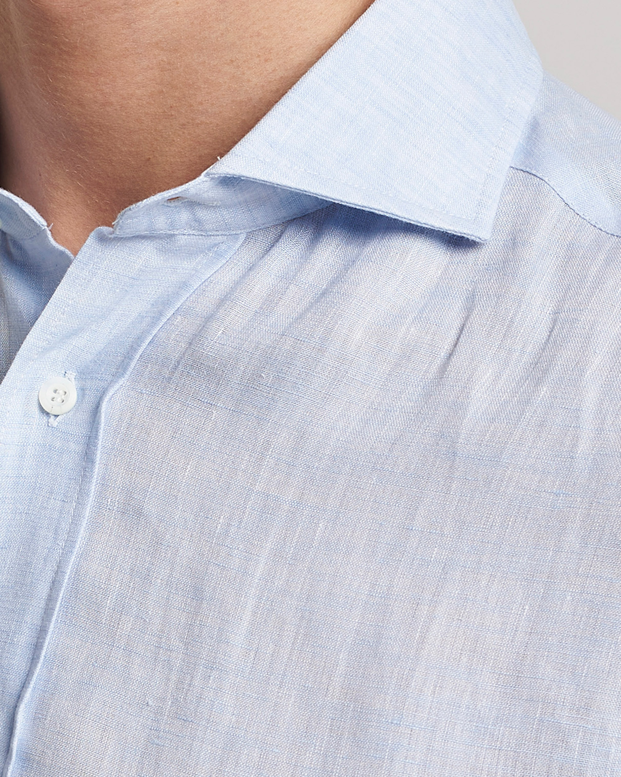 Herren | Hemden | Brunello Cucinelli | Slim Fit Linen Sport Shirt Light Blue