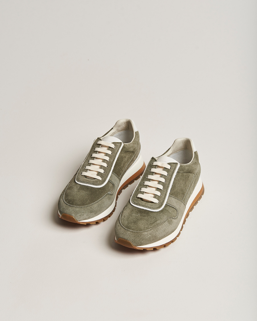 Herren |  | Brunello Cucinelli | Perforated Running Sneakers Olive