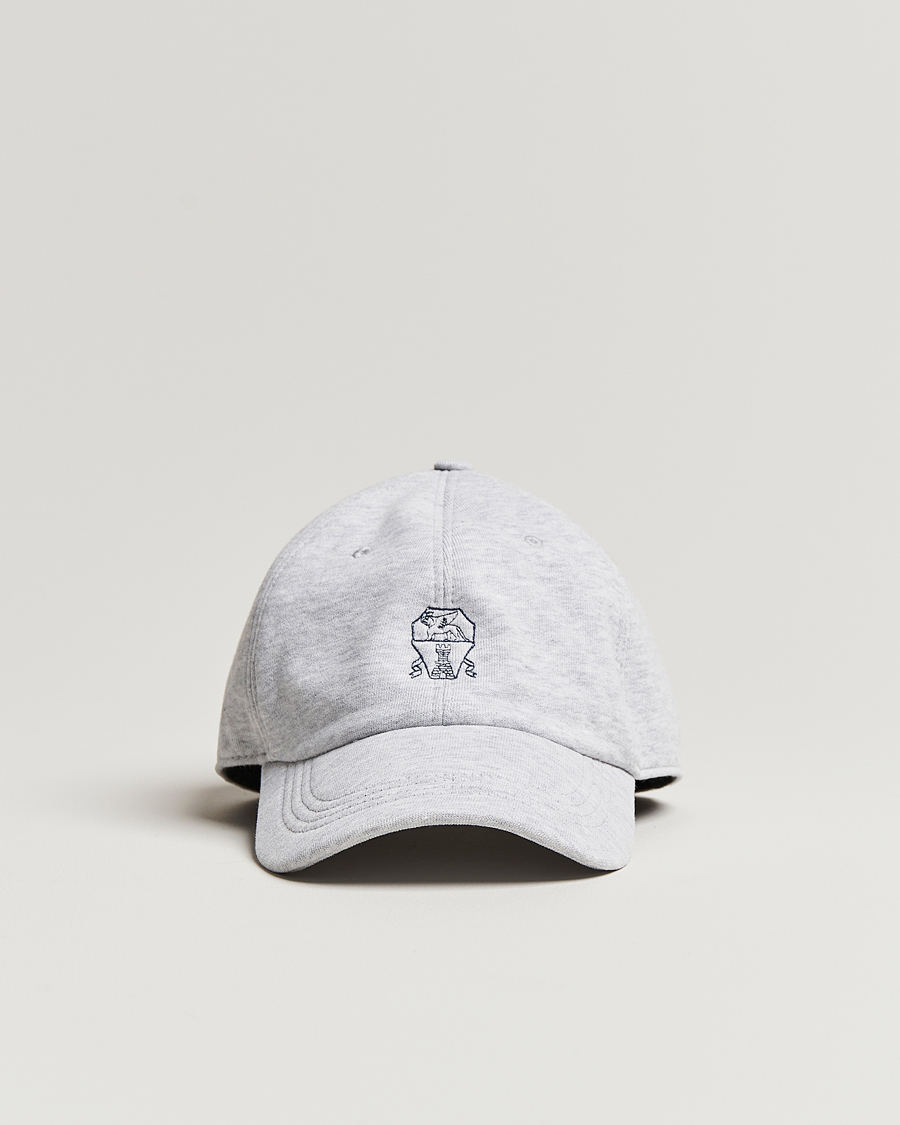 Herren | Brunello Cucinelli Peach Baseball Cap Light Grey | Brunello Cucinelli | Peach Baseball Cap Light Grey