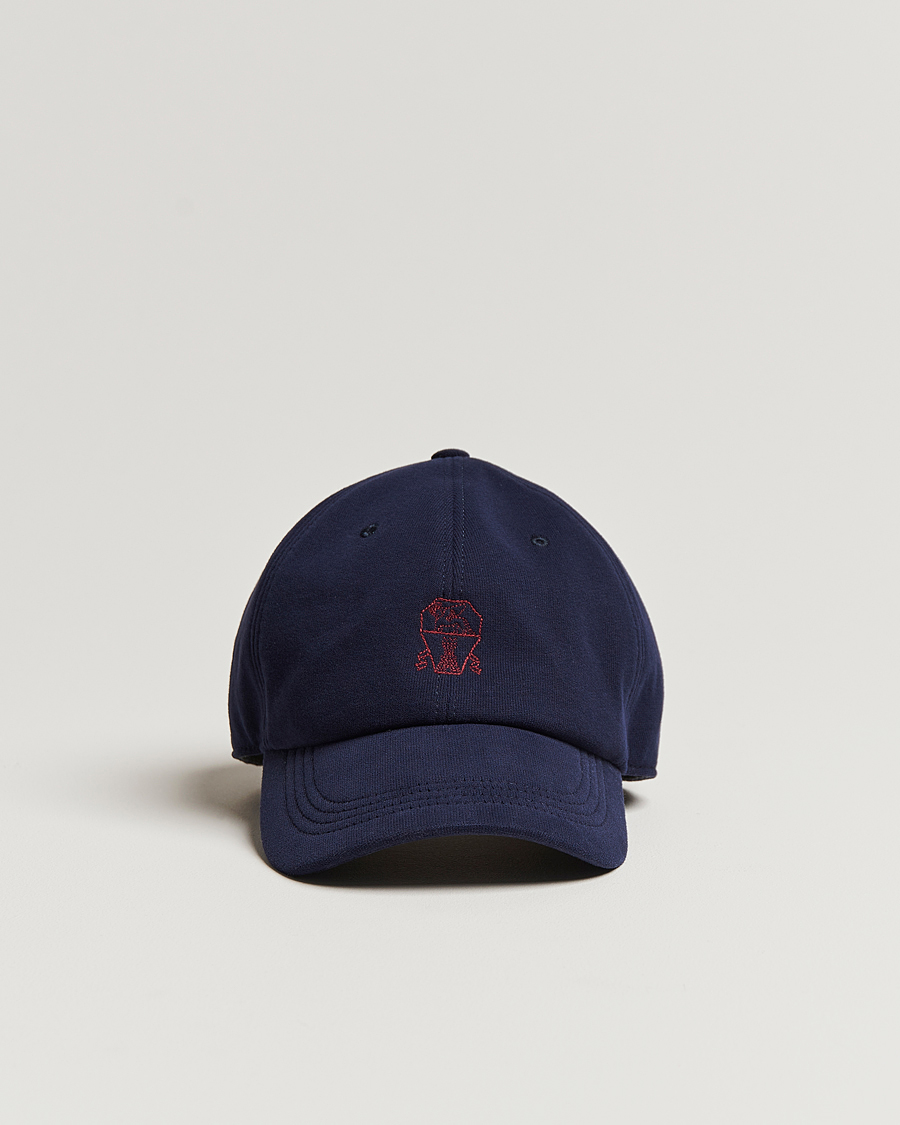 Herren | Brunello Cucinelli Peach Baseball Cap Navy | Brunello Cucinelli | Peach Baseball Cap Navy