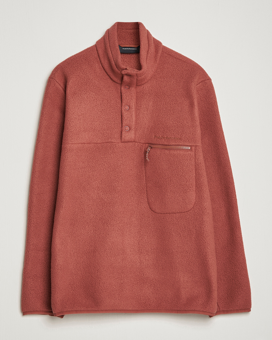Herren | Pullover | Peak Performance | Fleece Snap Sweater Classic Clay