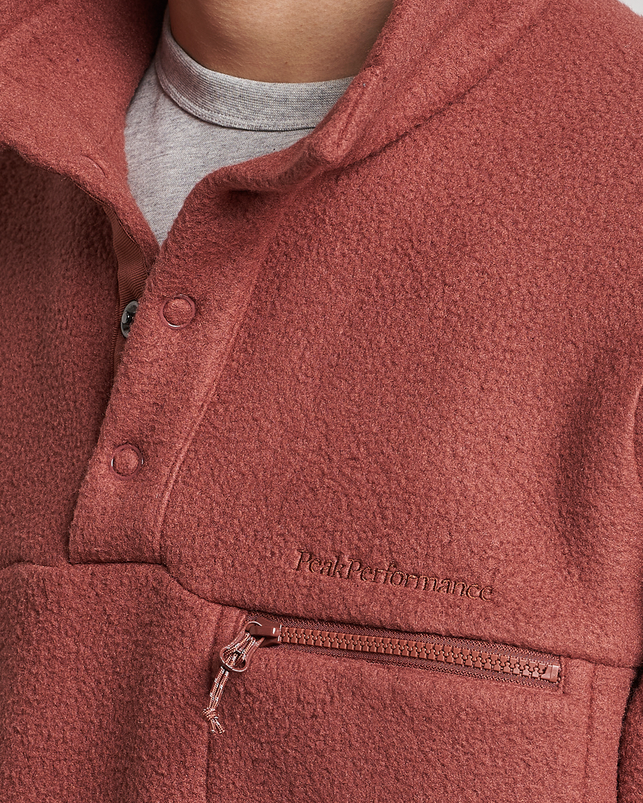 Herren | Pullover | Peak Performance | Fleece Snap Sweater Classic Clay