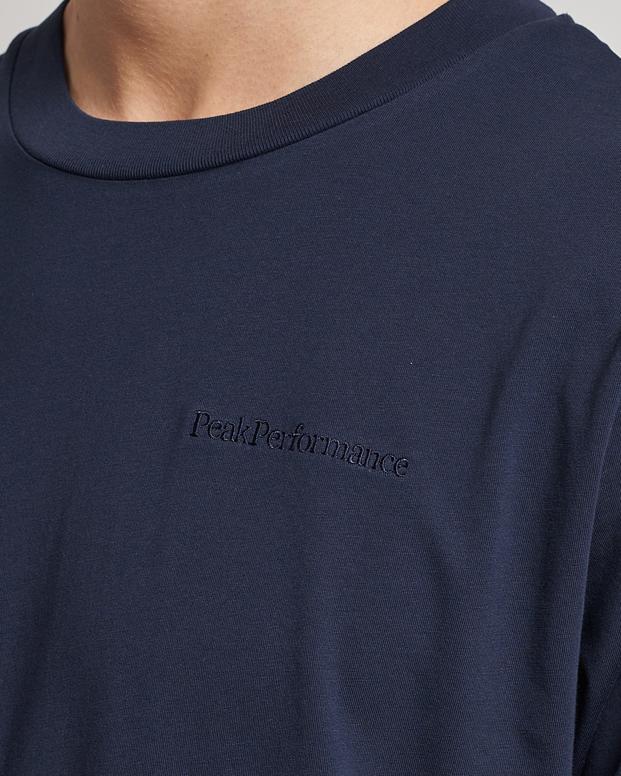Herren | T-Shirts | Peak Performance | Original Logo Crew Neck T-Shirt Blue Shadow