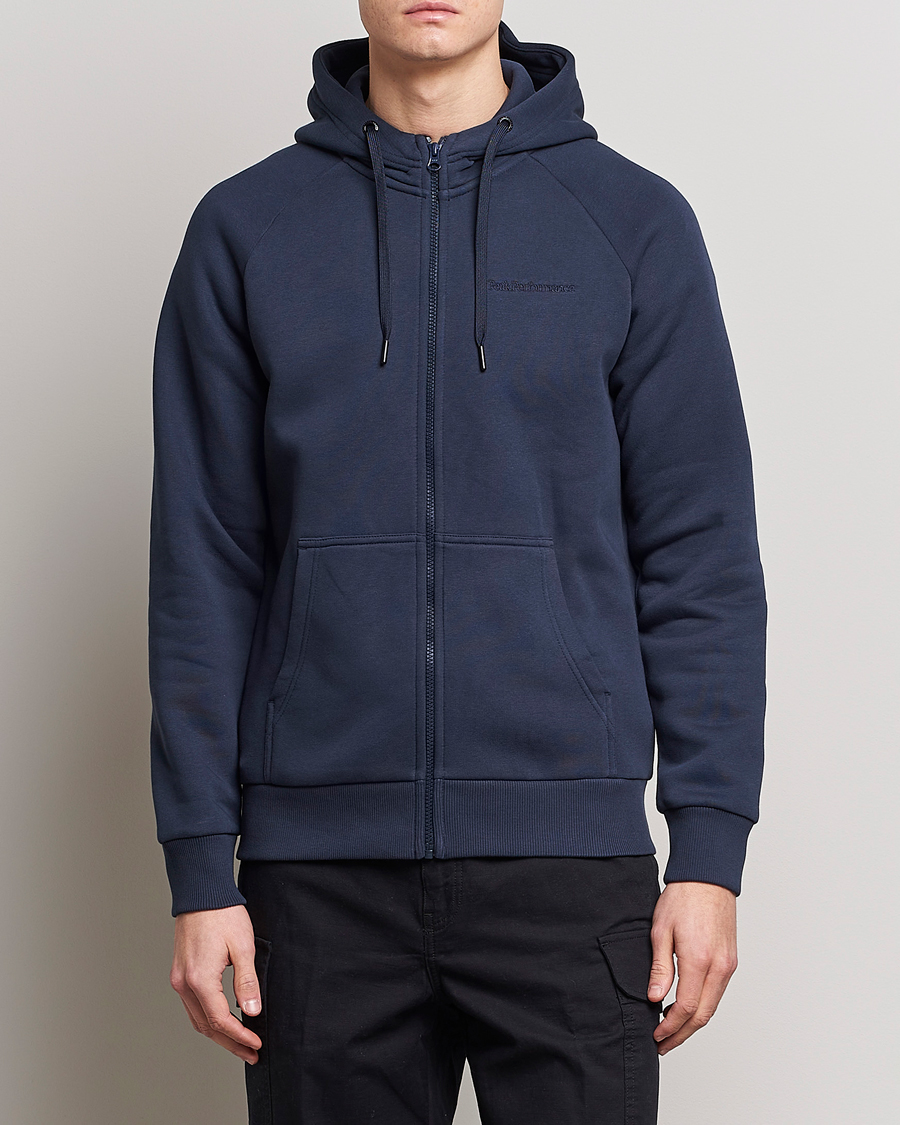 Herren |  | Peak Performance | Original Logo Full Zip Hoodie Blue Shadow