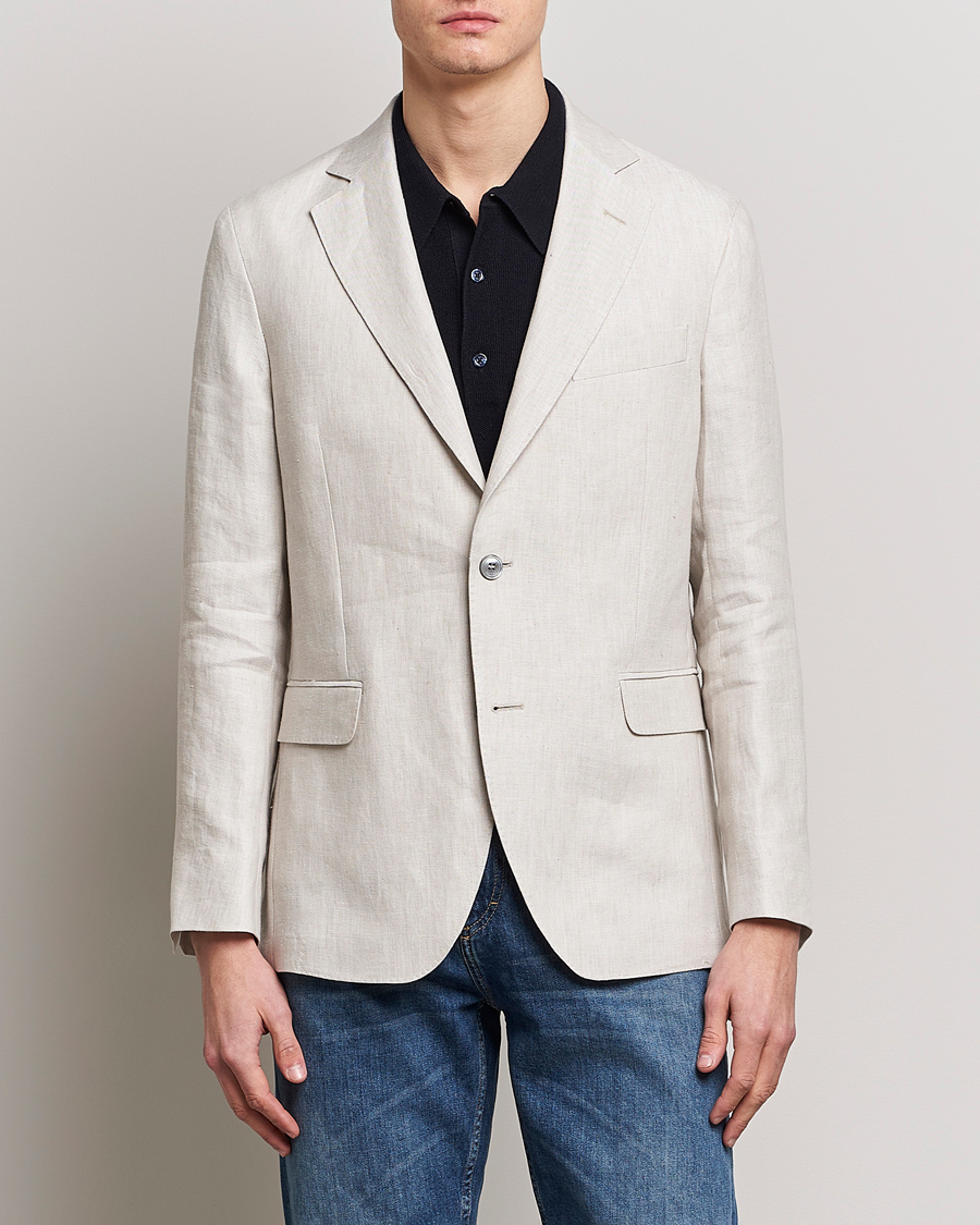 Herren | Leinensakko | Oscar Jacobson | Ferry Soft Linen Blazer Off White