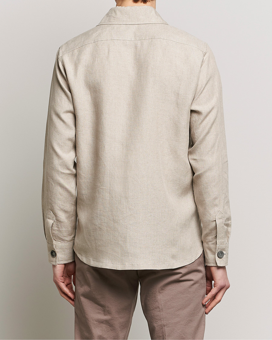 Herren | Hemden | Oscar Jacobson | Maverick Linen Shirt Jacket Beige