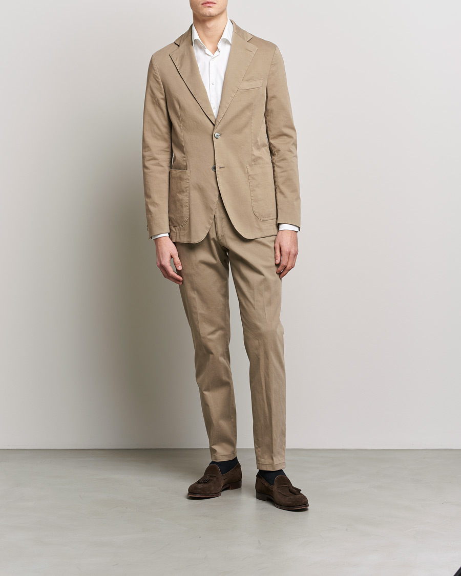 Herren | Hosen | Oscar Jacobson | Denz Casual Cotton Trousers Beige