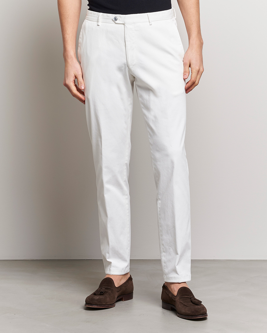 Herren |  | Oscar Jacobson | Denz Casual Cotton Trousers White