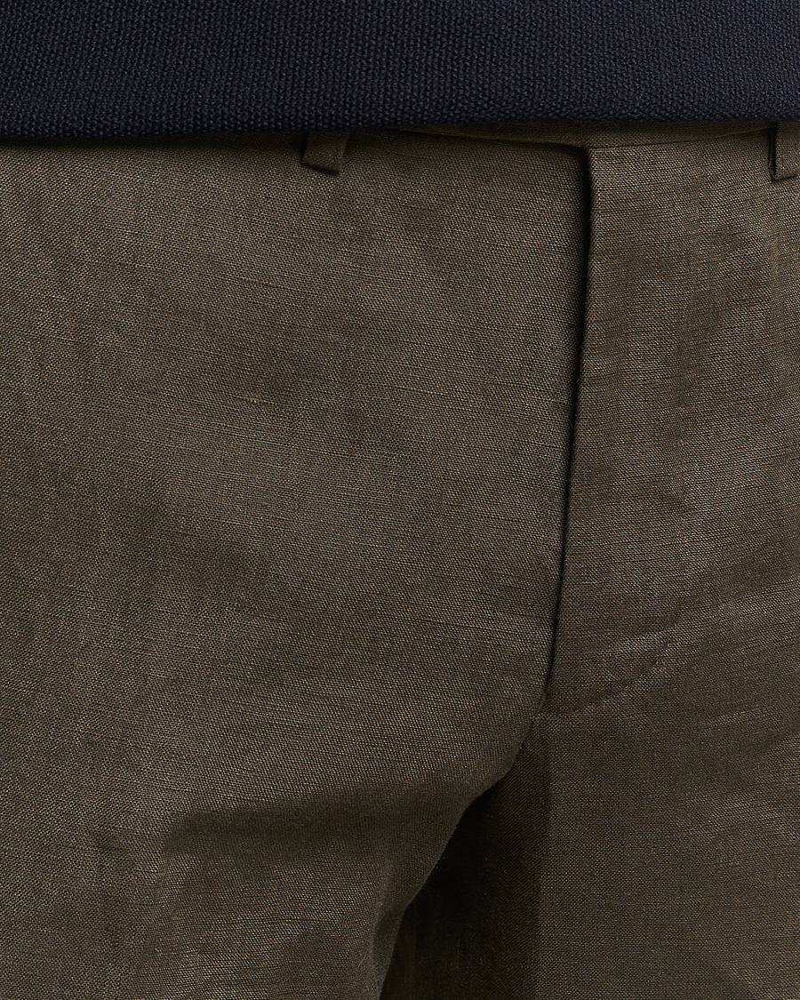 Herren | Shorts | Oscar Jacobson | Declan Linen Shorts Dark Green