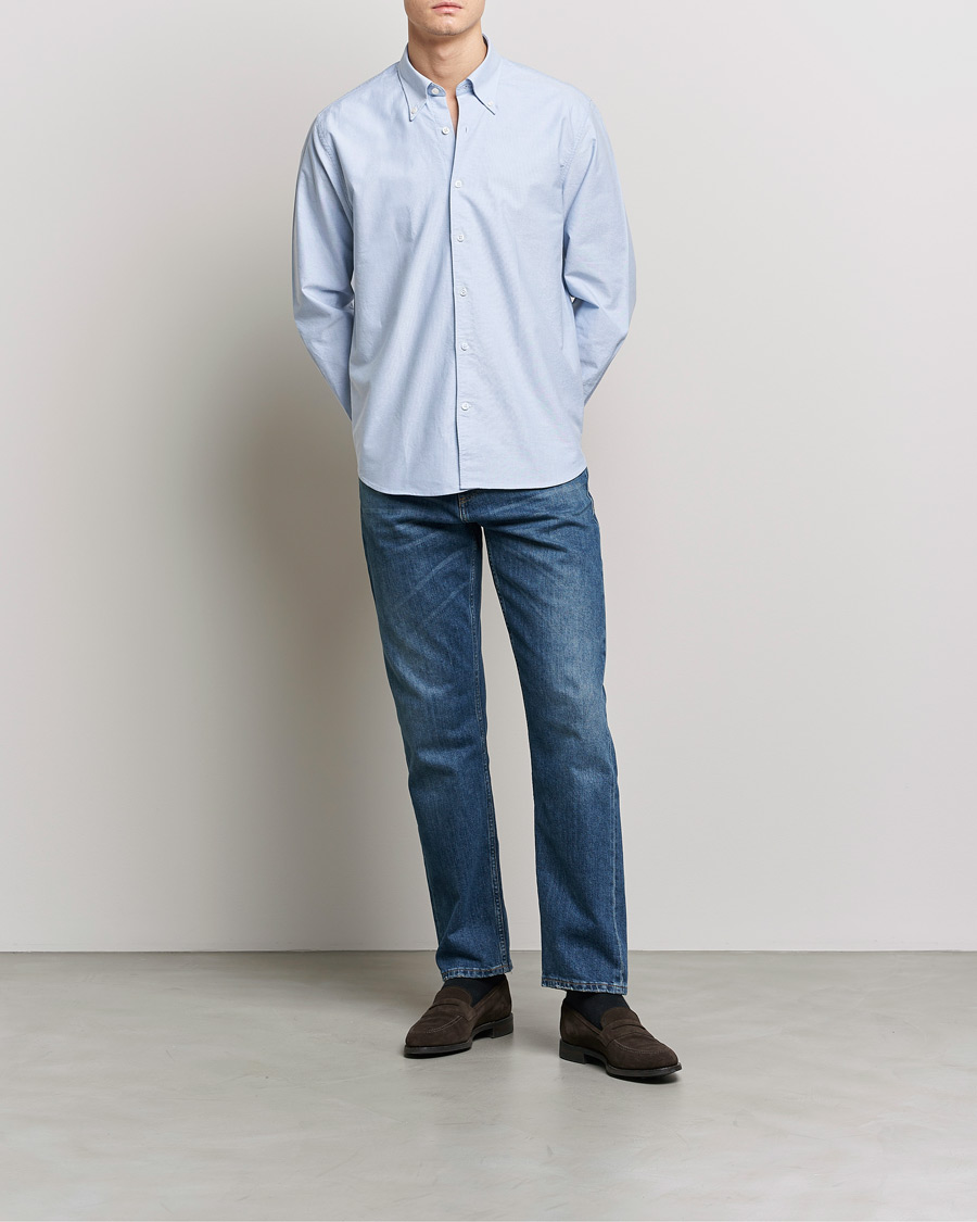 Herren | Hemden | Oscar Jacobson | Regular Fit Button Down Oxford Shirt Light Blue