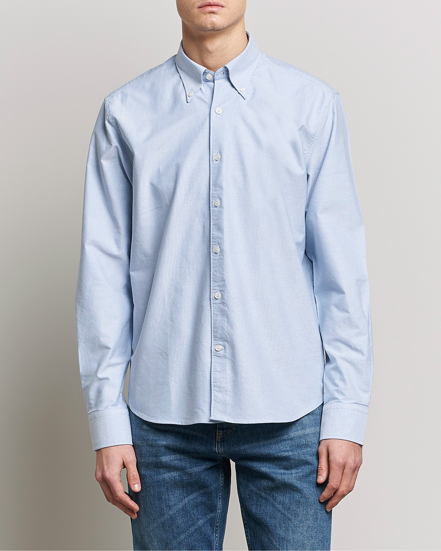 Herren |  | Oscar Jacobson | Regular Fit Button Down Oxford Shirt Light Blue