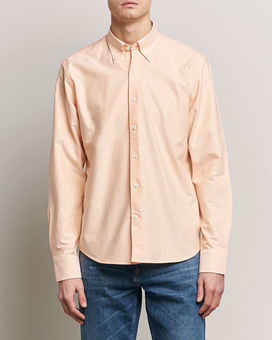 Herren | Oxfordhemden | Oscar Jacobson | Regular Fit Button Down Oxford Shirt Orange