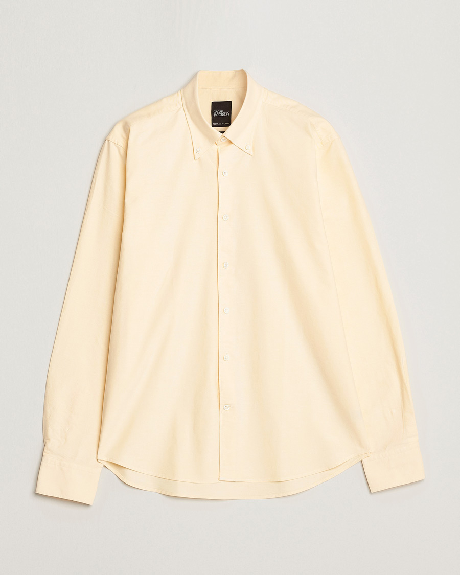 Herren | Hemden | Oscar Jacobson | Regular Fit Button Down Oxford Shirt Yellow
