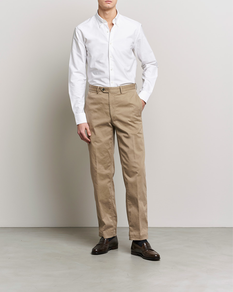 Herren | Hemden | Oscar Jacobson | Regular Fit Button Down Oxford Shirt White
