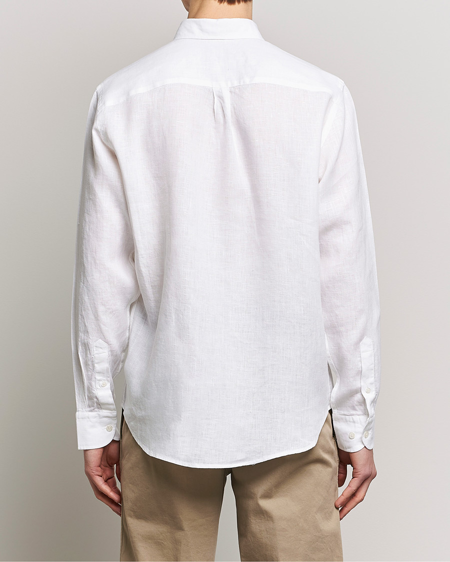 Herren | Hemden | Oscar Jacobson | Regular Fit Button Down Linen Shirt White